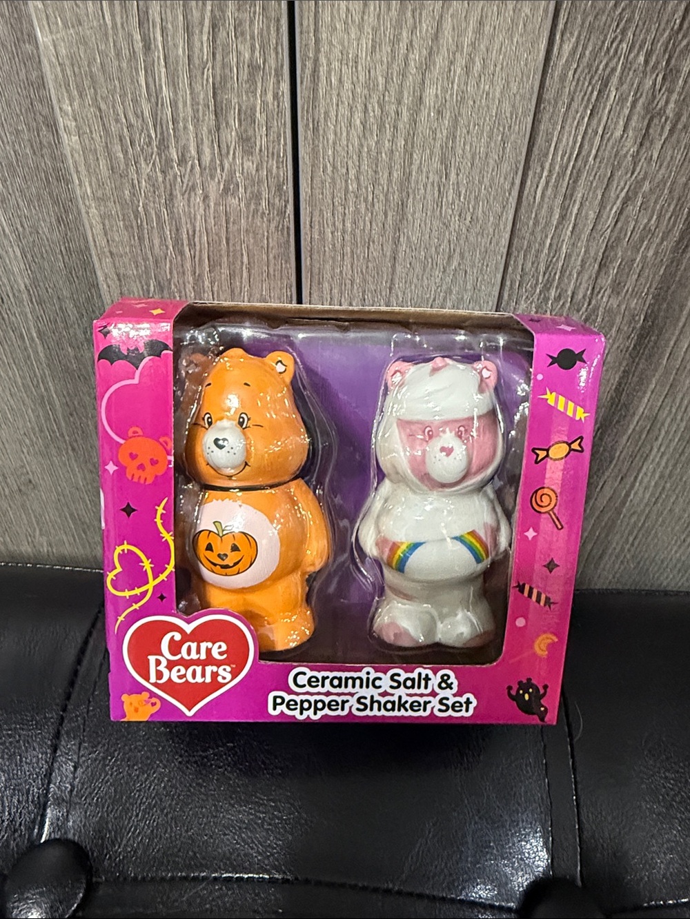 New Care Bears Halloween Bear & Mummy Cheer Bear Salt & Pepper Shakers In Box